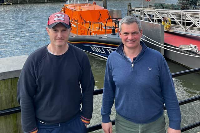 Tim Cole and Adrian Fusco - Whitby RNLI's new launch authorities. photo: RNLI/Richard Dowson