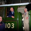 King Charles on The Flying Scotsman at Pickering Station