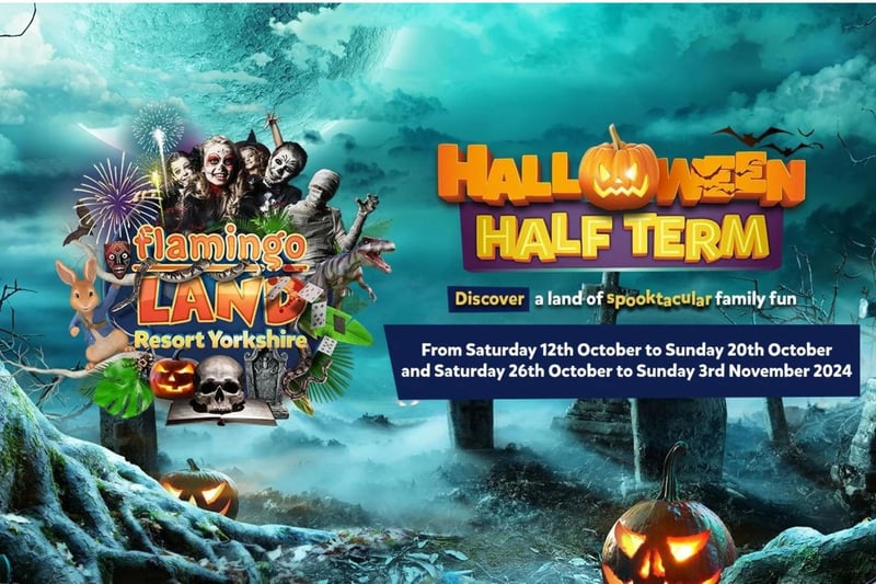 Flamingo Land, located near Malton, has a number of Halloween events to choose from this year. From Saturday 12 October to Sunday 20 October, Saturday 26 October to Sunday 3 November. The Theme Park is open from 10am until 5pm daily. On select dates from 5pm to 6pm,  visitors can experience a selection of rides in twilight. There will also be a Family Fright Halloween Show, Trick or Treat Trail, Pumpkin Picking, Halloween Fancy Dress Competition, Halloween Street Entertainers, Halloween Shows, Spooktacular Pryomusical Fireworks and Drone Swarm Displays.