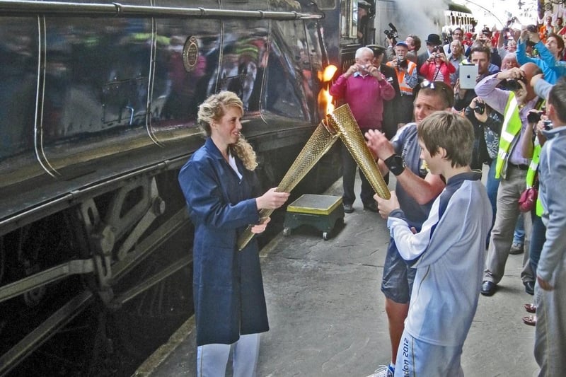 In June 2012, the handover of the Olympic torch took place beside 60007 Sir Nigel Gresley at Pickering.