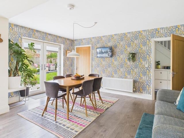 Dining space within the open plan arrangement.