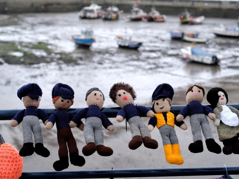 Knitted decorations along Staithes seafront.
picture: Richard Ponter