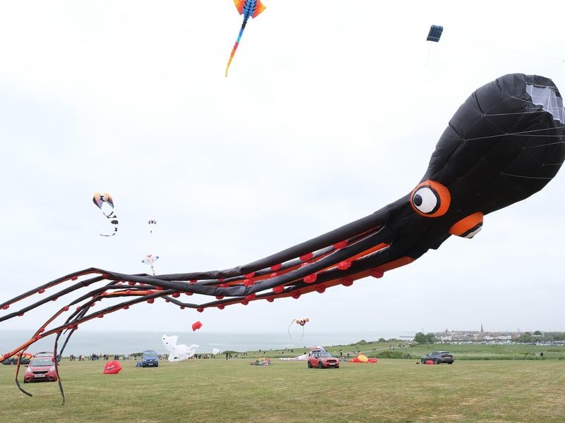 A huge octopus with dancing tentacles takes to the skies!