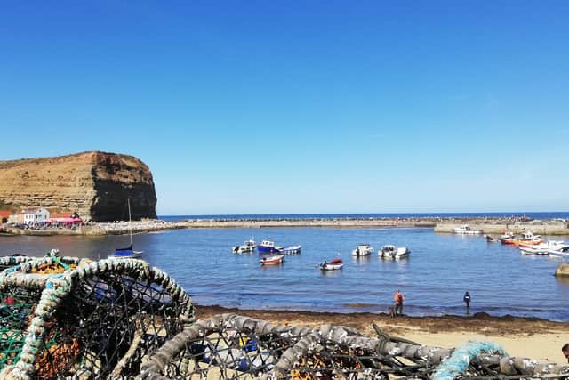 The Tour of Britain stage four passes through Staithes; picture here taken on village seafront.
