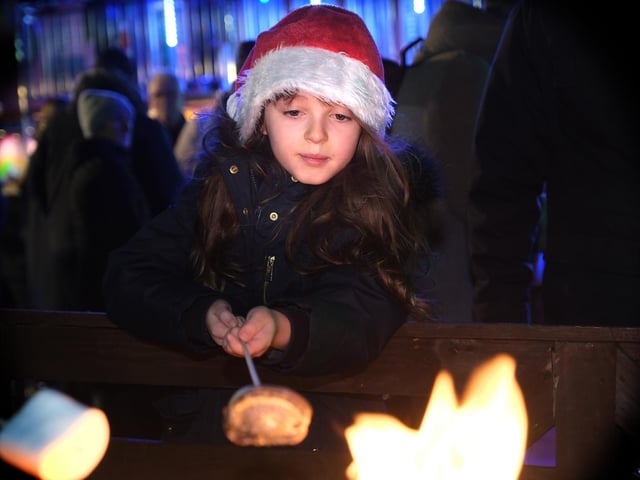 A youngster toasts a marshmallow. photo: Richard Ponter