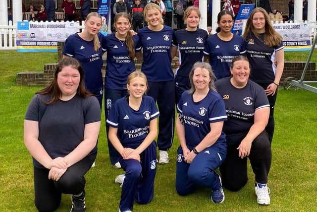 The Wykeham CC ladies softball team lines up in the 2024 season.