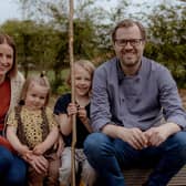 Ceciley Fearnley and Peter Neville of the Homestead Kitchen, Goathland, with their children.