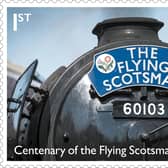 Special Stamps to mark the centenary of the Flying Scotsman - No. 60103 at Pickering Station on the North Yorkshire Moors Railway.