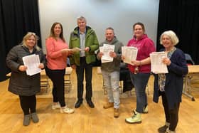 Cllr Neil Swannick (third from left) with members of the Keep Choice in Whitby and Save Eskdale School campaign group Michelle Vasey, Carla Blackman, Martin Hart, Terri-Anne Jones and Joyce Stangoe of Whitby Community Network.