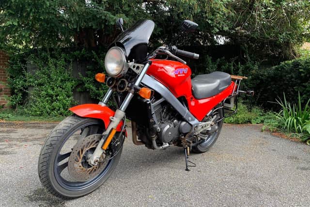 This red Honda motorcycle from taken from Scarborough's Columbus Ravine.