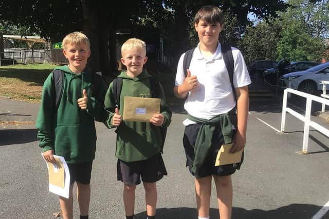Airy Hill Primary School youngsters celebrate the school’s best-ever SATs results.