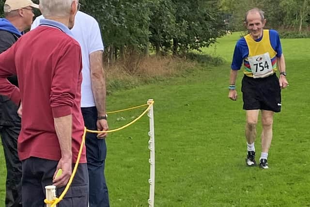 Scarborough AC press officer Mick Thompson in action.