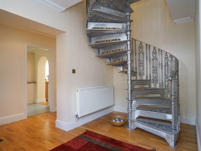 The feature winding staircase within the property.