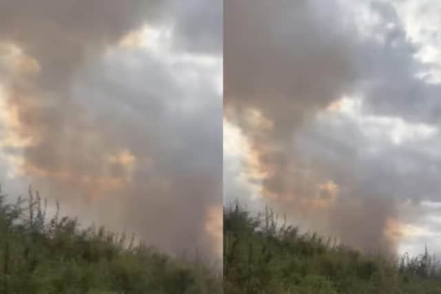 Smoke billows from 20-acre crop fire in Hunmanby on Tuesday 28 July. Photo credit: Evie Bingley