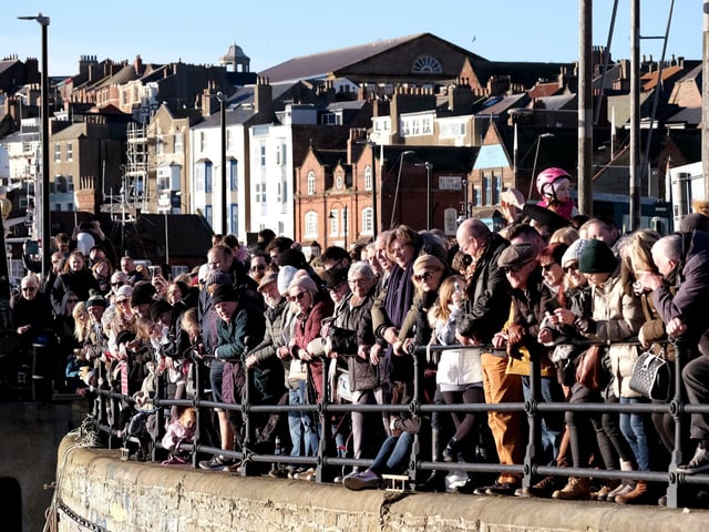 Crowds lined the harbour to watch the spectacle