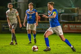 Skipper Dan Rowe will hope to lead Whitby Town to a strong finish to the season. PHOTO BY BRIAN MURFIELD