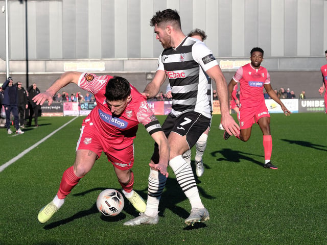 Ben Hedley, of Darlington, challenges Michael Coulson