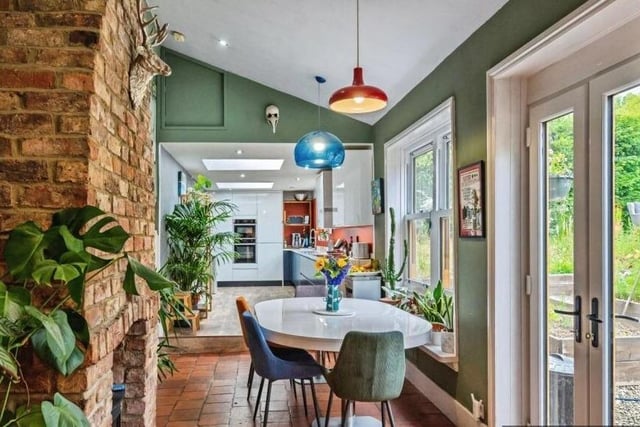 Bright and airy dining and living space.