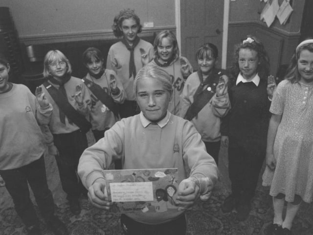 Cayton Guides saluted Gemma Norris who had received a bravery award back in October 1995. 