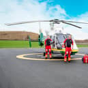 Great North Air Ambulance pilot JJ, Dr Mike Davison and paramedic Steve Miles.