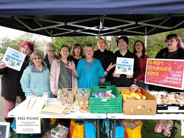Free picnics courtesy of the People's Fridge, Whitby - £140 was raised from a plant stall for the group on the day.