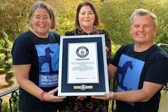 From left, Lee Threadgold from Animated Objects, Kerry Carruthers, chief Executive of Yorkshire BID, and Dawn Dyson-Threadgold from Animated Objects