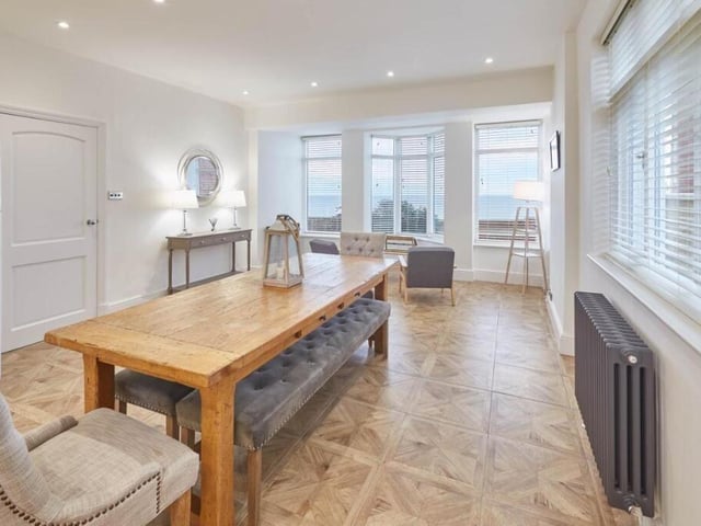 Spacious rooms with views out to sea.