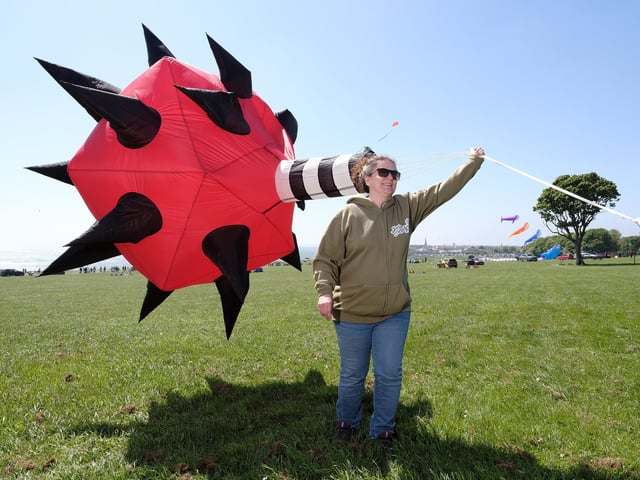 Kathryn Akers flies her kite