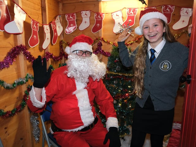 Saying hello to Santa!