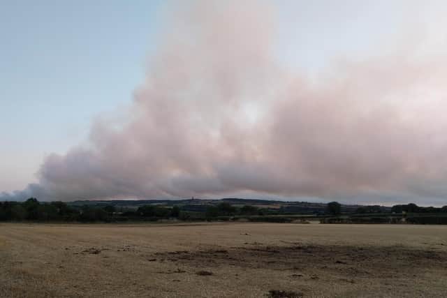 Smoke from the moors fire as seen from Hawsker. picture: Duncan Atkins