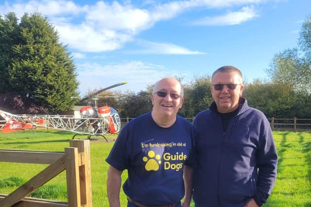 Andrew Elliker Reeve (Left) about to get a helicopter ride introduction to the Worlds Way by Mark Pearson (Right)