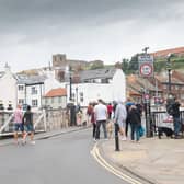 Whitby Swing Bridge during the trial pedestrianisation