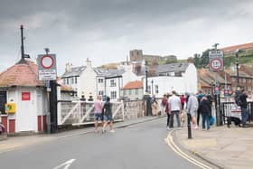 Whitby Swing Bridge during the trial pedestrianisation