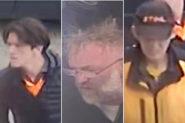Police are asking for help to identify the three men in the image