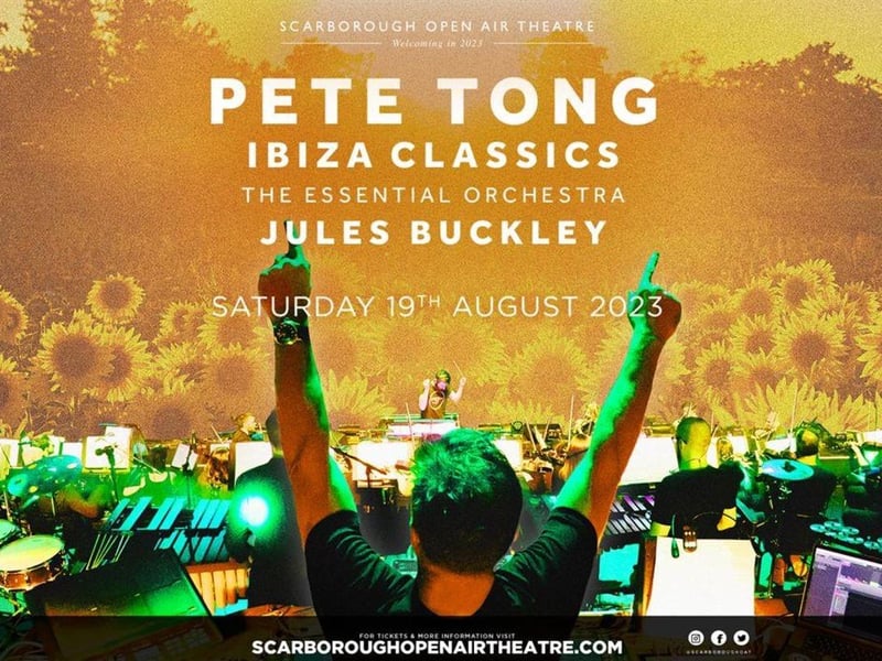 Pete Tong Ibiza Classics comes to Scarborough Open Air Theatre on August 19. Legendary dance music pioneer and DJ Pete Tong with The Essential Orchestra will bring a taste of Ibiza to the Yorkshire coast next summer. The critically acclaimed Ibiza Classics show has been a a smash hit with fans of both dance and orchestral music Featuring an array of special guests Ibiza Classics – conducted by Jules Buckley – is a stunning audio and visual spectacle, showcasing some of the world’s best loved dance music.