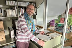 Simon Murgatroyd, Alan Ayckbourn's archivist, with the rediscovered manuscript