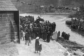 The reopening ceremony of the RNLI lifeboat station at Staithes in 1928. Image: A.E. Graham, Redcar (from the RNLI Heritage Collection)