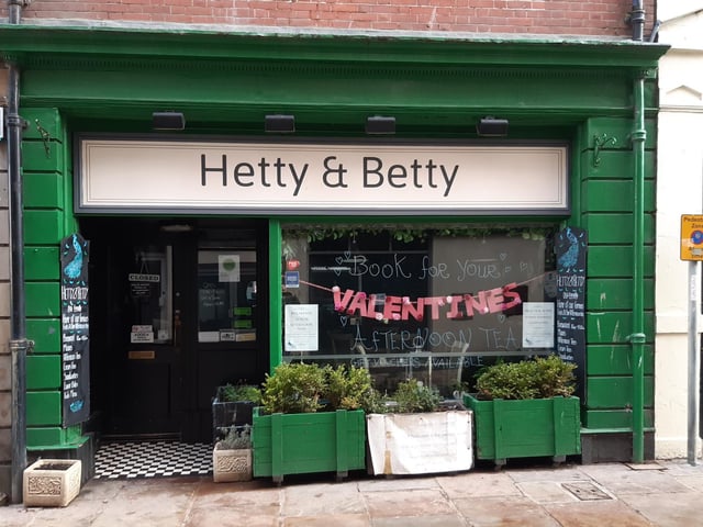 Hetty and Betty is located on Baxtergate.