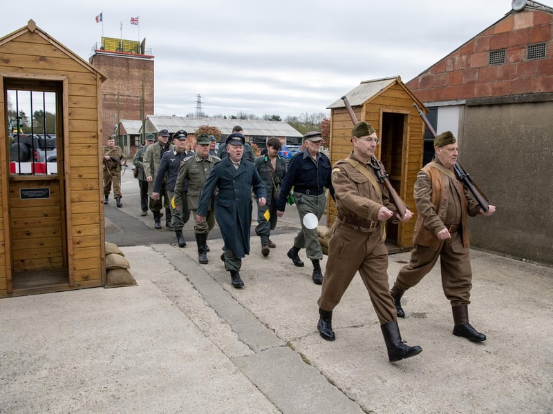 POWs are marched into Eden Camp during the attraction's living history weekend.