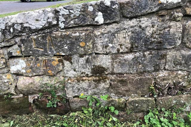 Damage to the stonework caused by a power tool