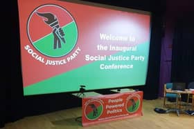 Launch of the Social Justice Party at The Coliseum, in Whitby.