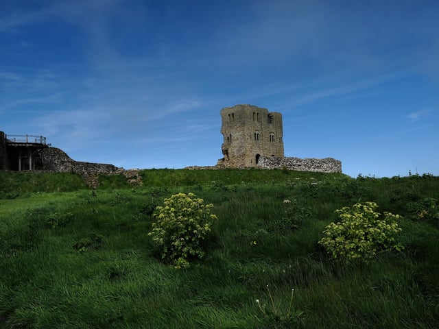 Scarborough Castle bathed in sunshine