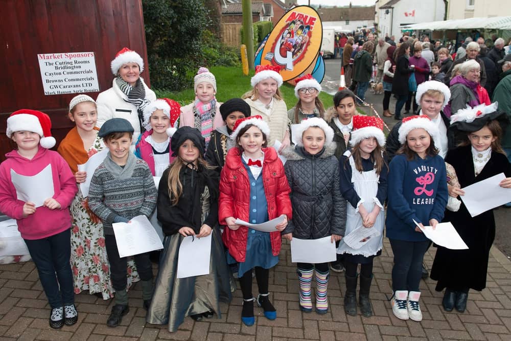 Carol singers from Bempton Primary School at the Christmas Market in 2014.