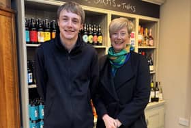 Quizmaster Michael Kipling with Heidi Ridgewell, Family Support Worker at Ryedale Special Families