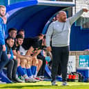 Nathan Haslam in the Whitby Town dugout.