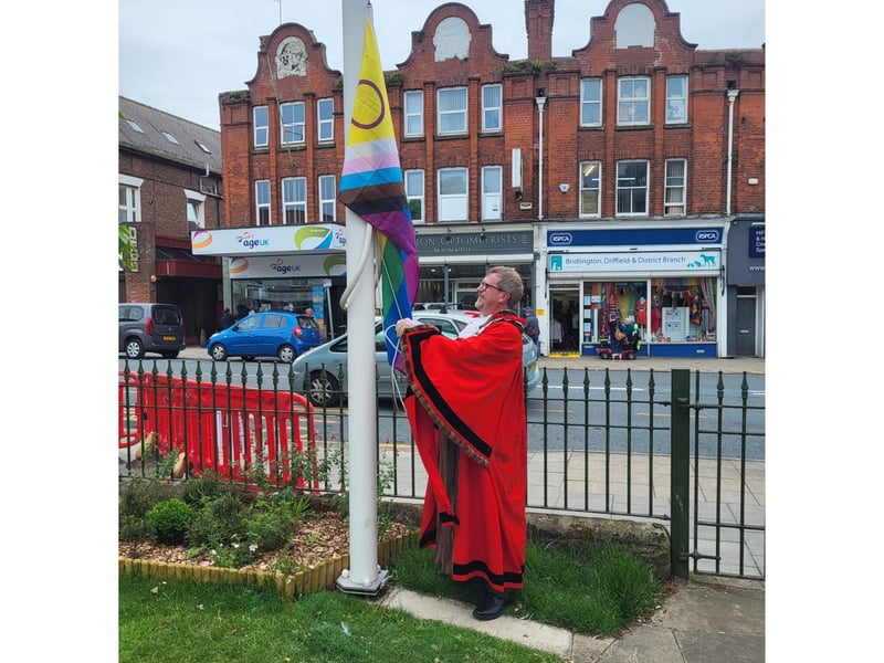 Bridlington's Mayor showed his support for the Pride event.