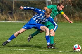 Fishburn Park lose out 1-0 at home to Redcar Town Reserves in the North riding Football League Premier Division. PHOTOS BY BRIAN MURFIELD