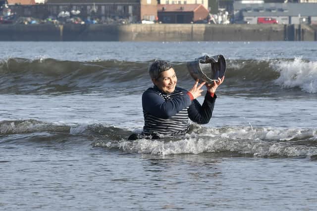 Ceramicist Lesley Warner whose work is inspired by sea swimming