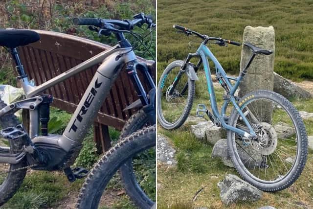 Three bikes to the value of £8,000 were stolen.