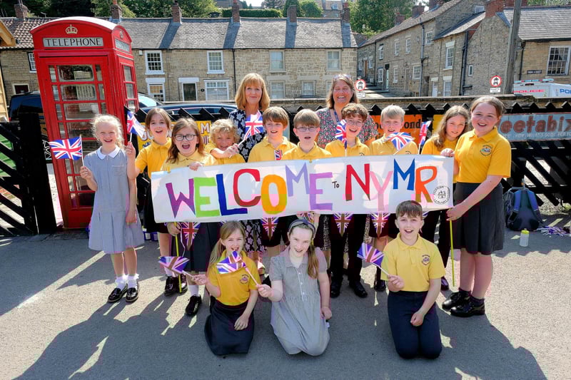 Gillamoor Primary School cheer for King Charles